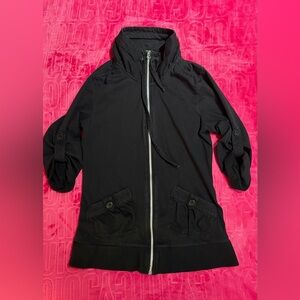 Smart Set Black Zip-Up Utility Jacket – Hooded Lightweight Y2K Coat